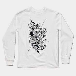 Flower Line Art Long Sleeve T-Shirt